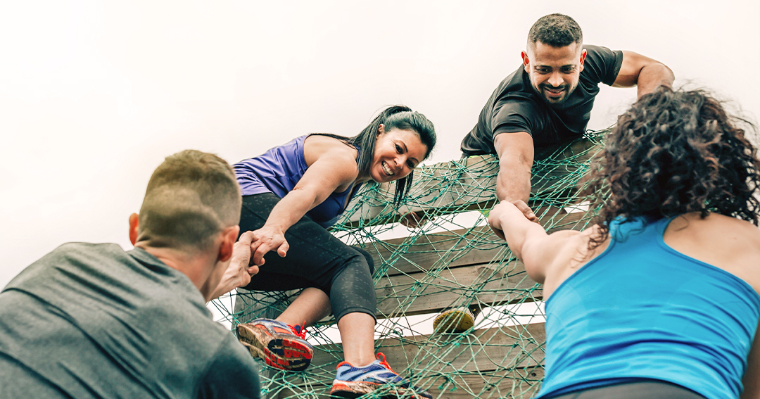 teamwork in an outdoor setting